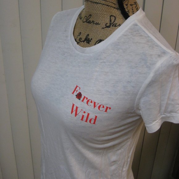 NWT Express white Forever Wild graphic t shirt top XS extra small - Picture 2 of 6